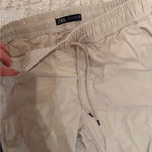 Zara Beige Drawstring Pants